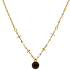 Symbols Of Faith Cross Chain Red Crystal Pendant Necklace 16" + 3" Extender