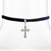 Symbols Of Faith Filigree Cross Pendant Necklace On Black Velvet Ribbon 12