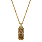 Symbols Of Faith Red Enamel Swing Open Pendant Enclosed Reliquary Crucifix Necklace 30"
