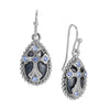 Symbols Of Faith Blue Enamel Crystal Cross Teardrop Earrings