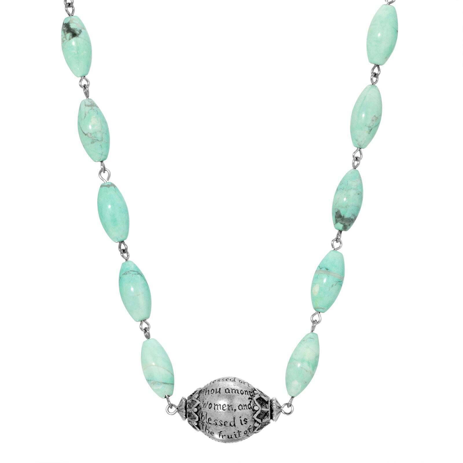 Symbols Of Faith Hail Mary Beaded Prayer Necklace 15" + 3" Extender