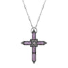 Symbols Of Faith Moonstone & Crystal Cross Pendant Necklace 20