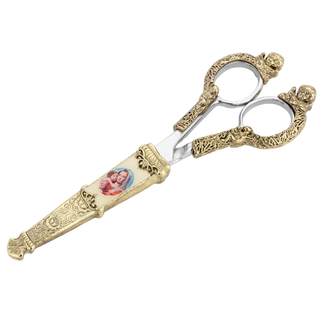 Madonna and Child & Cherub Scissors
