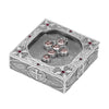 Symbols Of Faith Austrian Channel Crystal Cross And Leaf Pewter Rosary Box