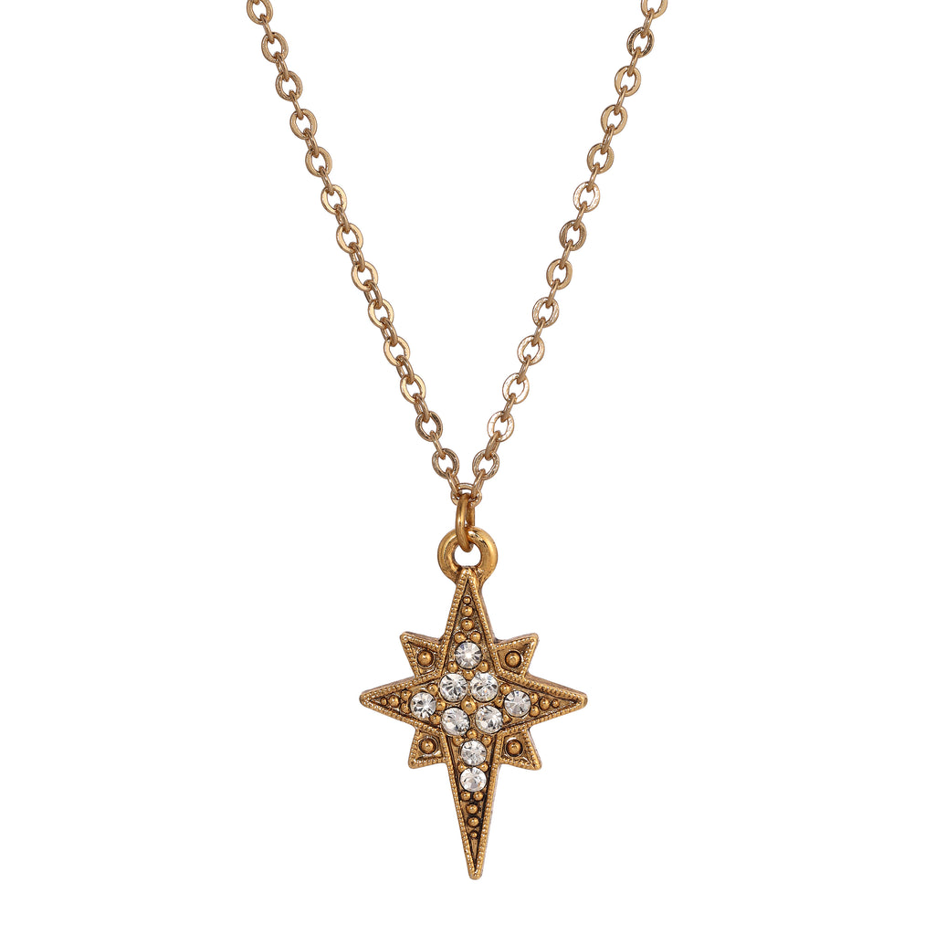 Symbols Of Faith Star Of Bethlehem Crystal Pendant Necklace 16"