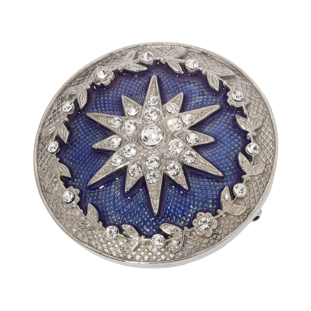 Symbols Of Faith Starburst Crystal Enamel Round Pin
