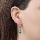 Symbols Of Faith Crystal Cross Briolette Stone Elegance Drop Earrings