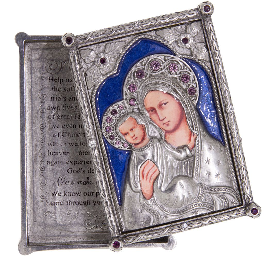Symbols Of Faith Sapphire Rosary Amethyst Crystal Box