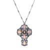 Symbols of Faith Victorian Filigree Cross Crystal Pendant Necklace 24