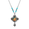 Symbols Of Faith Mother And Child Fleur De Lis Cross Pendant Necklace 18