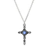 Symbols Of Faith Sapphire Crystal Cross Pendant Necklace 18
