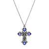 Symbols Of Faith Sapphire Crystal Crucifix Pendant Necklace 18