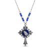 Symbols Of Faith Praying Hands Fleur De Lis Cross Pendant Necklace 18