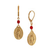 Symbols Of Faith Miraculous Medal & Beads Dangle Earrings