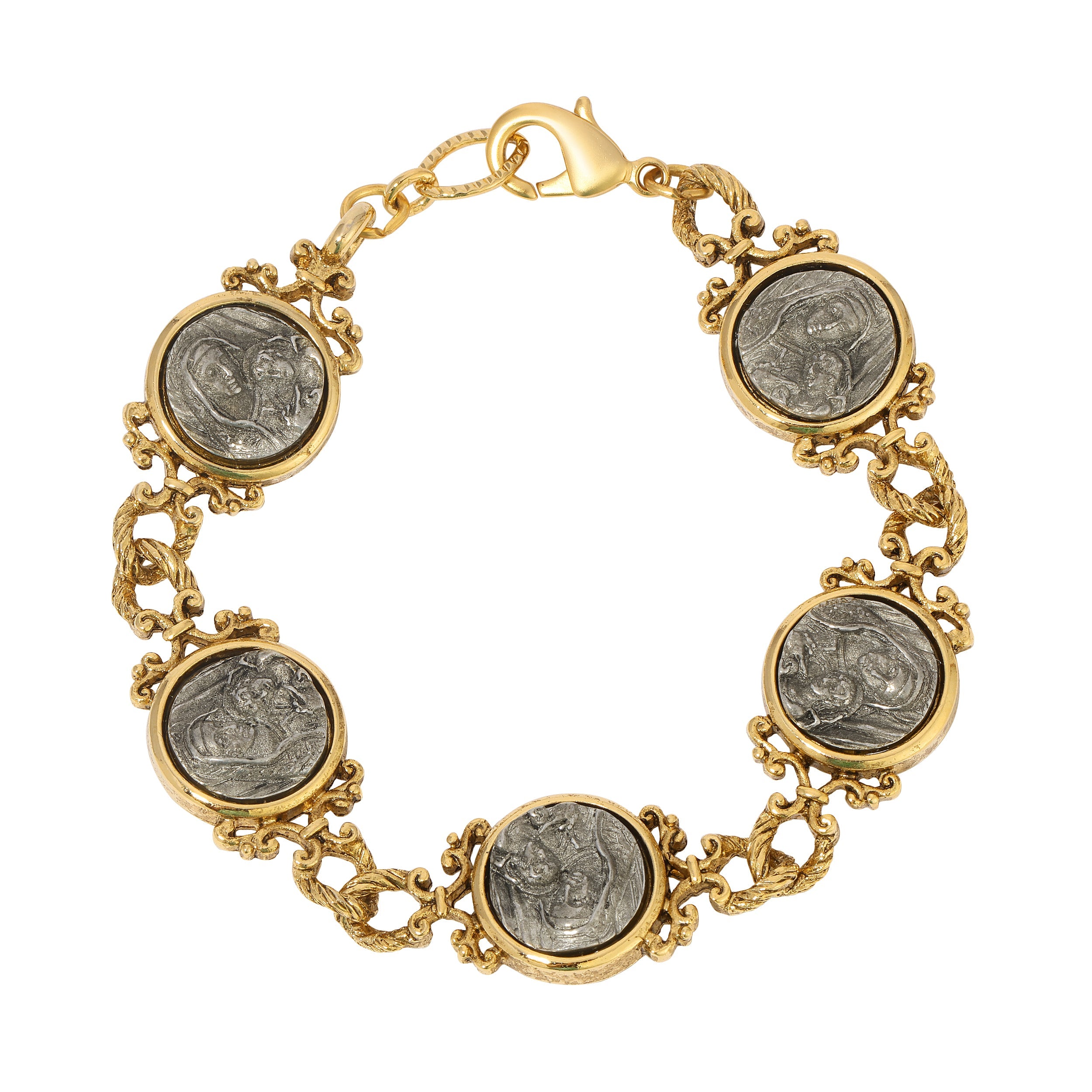Symbols of Faith Madonna and Child Linking Bracelet
