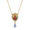 Symbols Of Faith Jesus Sacred Heart Sapphire Blue Crystal Drop Pendant Necklace 18