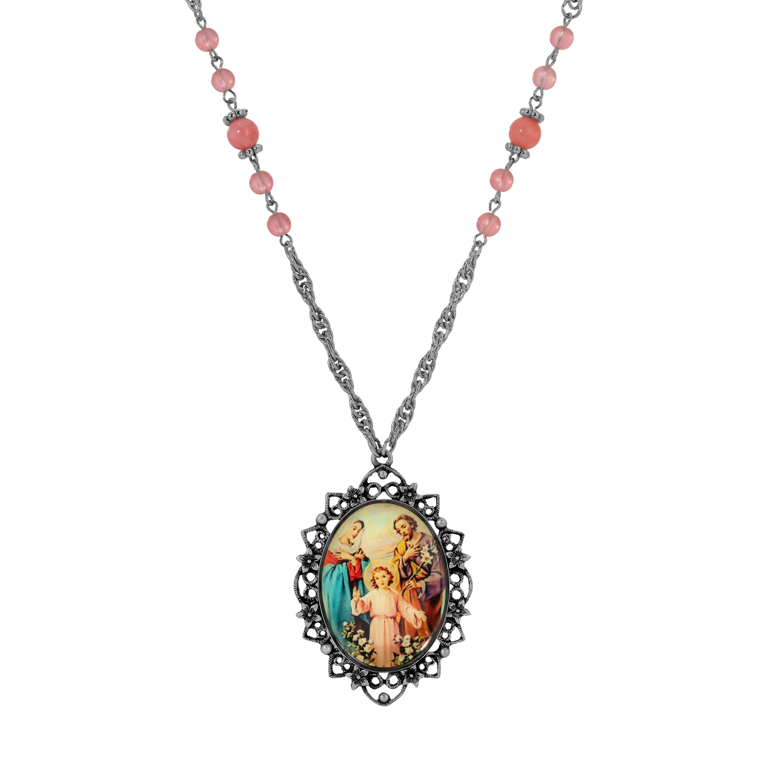 Symbols Of Faith Holy Family Pendant Necklace 26"
