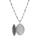 Symbols Of Faith Oval Virgin Mary Photo Locket Necklace 28"