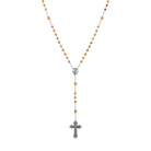 Silver & Fire Polished Brown Beaded Crucifix Rosary