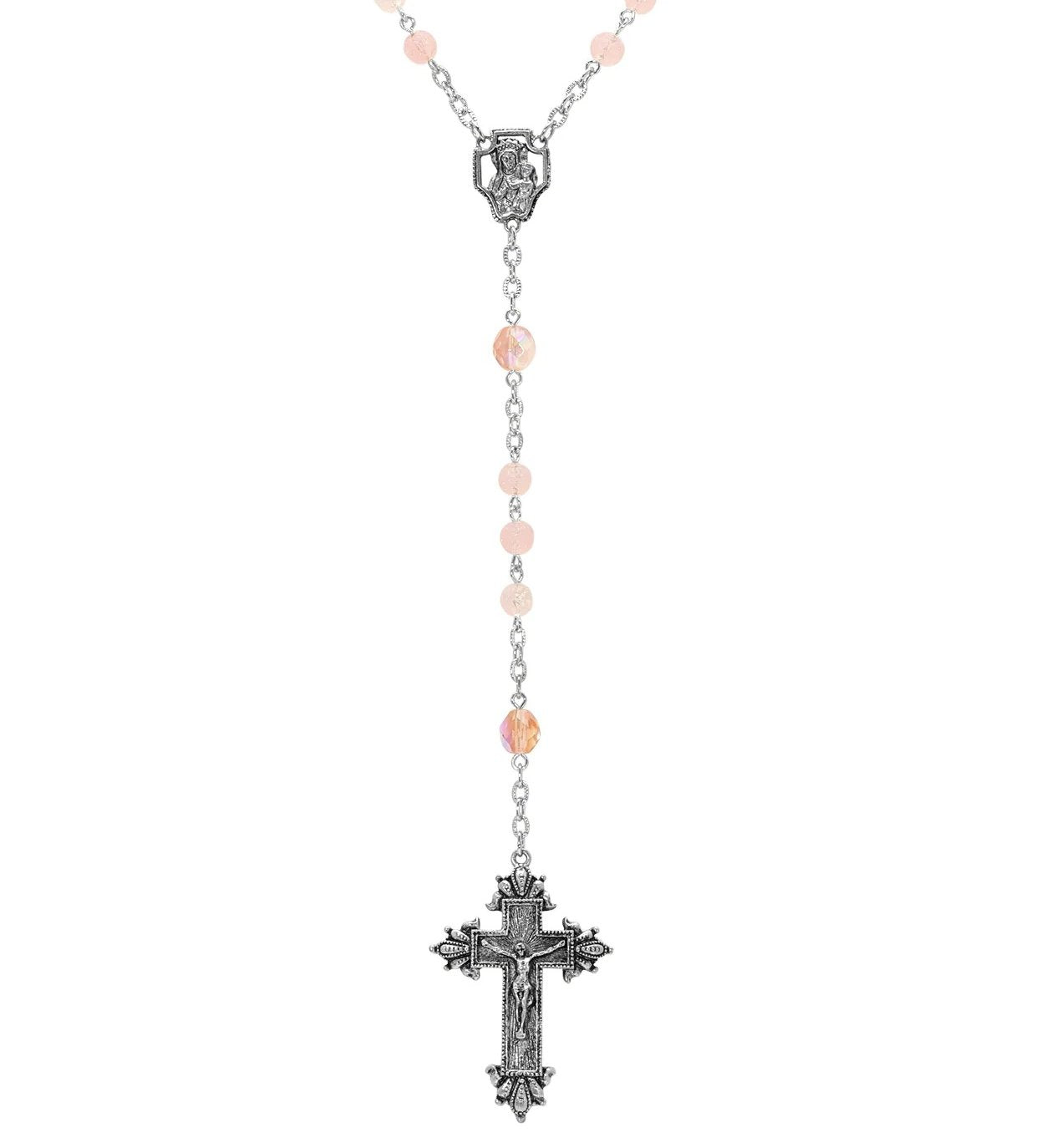 Symbols Of Faith Beaded Crucifix Rosary Necklace