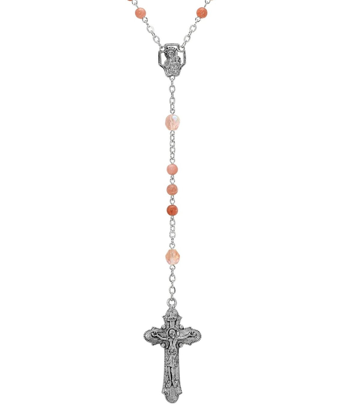 Symbols Of Faith Beaded Crucifix Rosary Necklace