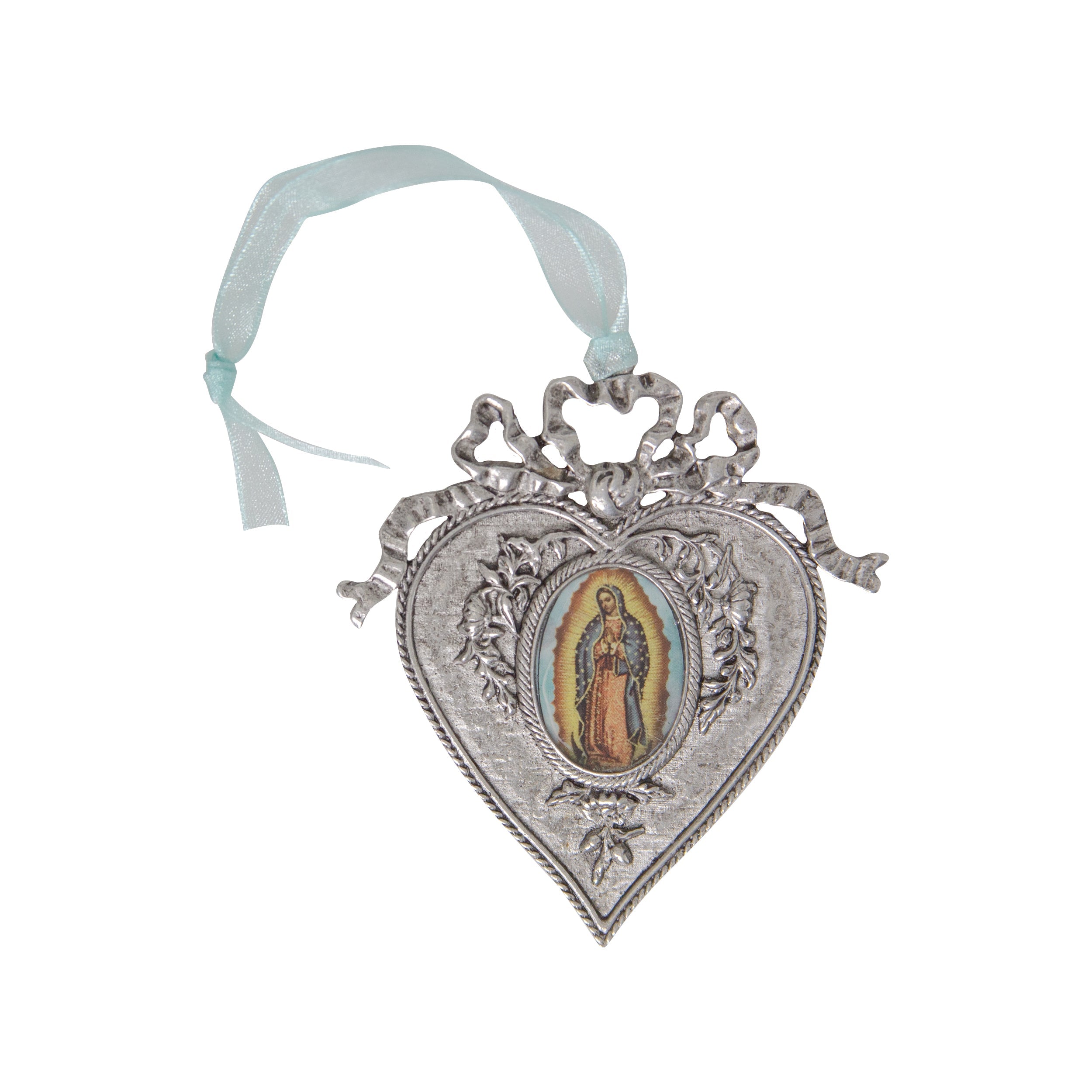 Symbols Of Faith Our Lady Of Guadalupe Decal Heart Christmas Tree Ornament
