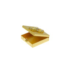 Opened Gold Crystal & Flower Cross Pill Box