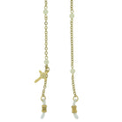 Symbols of Faith White Beaded With Cross Charm Eyeglass Holder Chain Necklace 32"