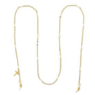 Symbols of Faith White Beaded With Cross Charm Eyeglass Holder Chain Necklace 32"