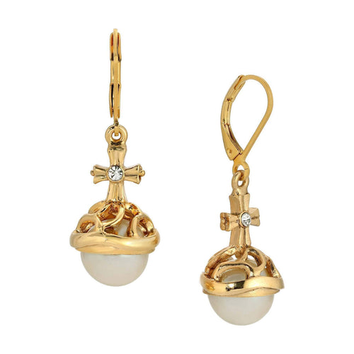Symbols Of Faith Globus Cruciger Inspired Drop Earrings| Catholic
