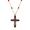 Symbols Of Faith Flower & Cross Crystal Pendant Necklace 16