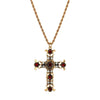 Symbols Of Faith Royal Clear And Red Crystal Cross Pendant Necklace 16