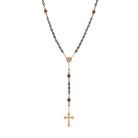 Symbols Of Faith Mary Medallion & Crucifix Black Diamond Crystal Bead Rosary