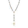 Symbols Of Faith Mary Medallion & Crucifix Black Diamond Crystal Bead Rosary