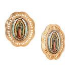 Symbols Of Faith Our Lady Of Guadalupe Gold Clip On Earrings