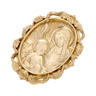 Symbols Of Faith Gold Oval Holy Family Brooch Pin