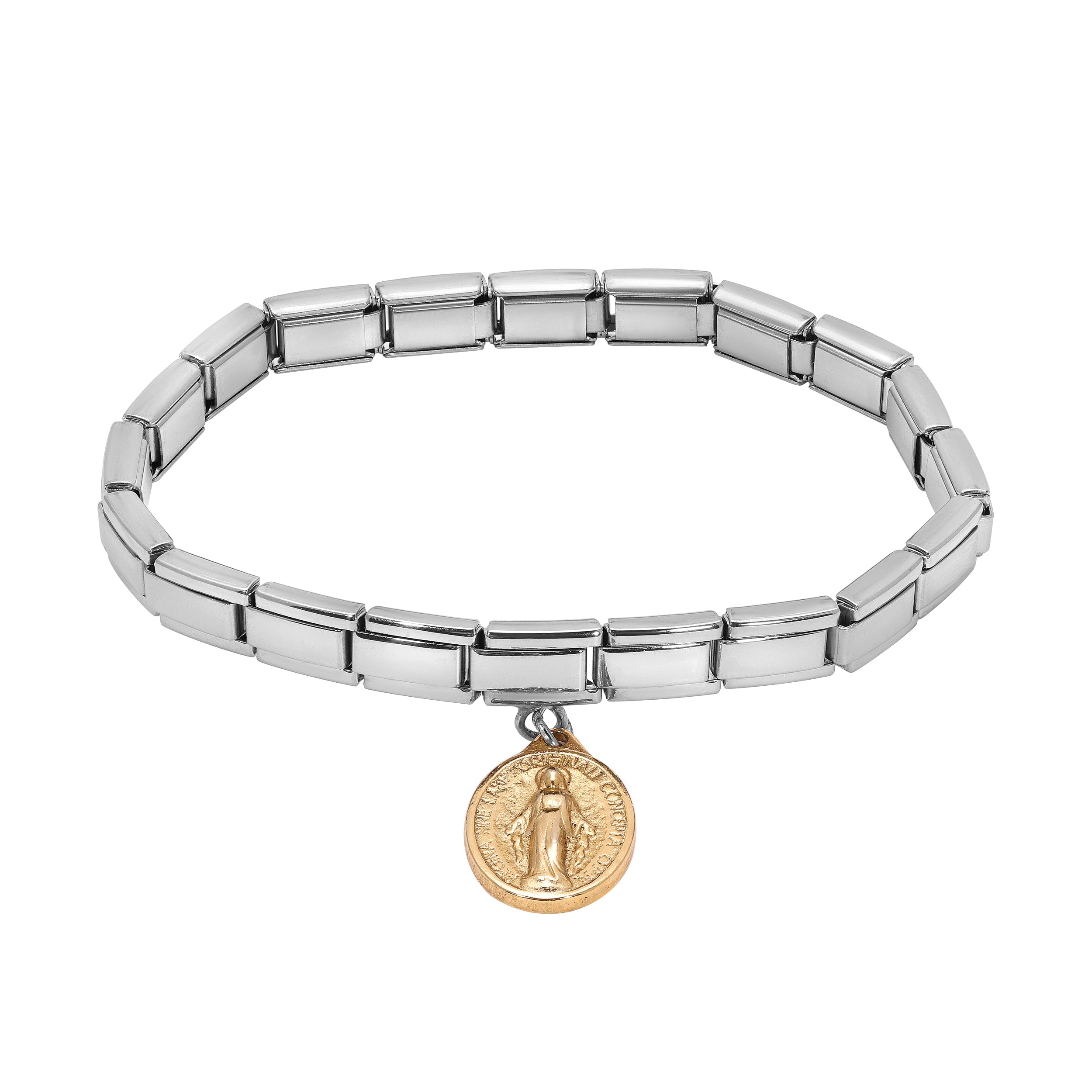 Symbols Of Faith Miraculous Medal Charm Stretch Bracelet