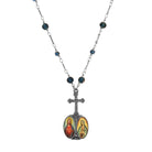 Symbols Of Faith Montana Crystal Cross & Double Decal Pendant Necklace 25"