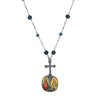 Symbols Of Faith Montana Crystal Cross & Double Decal Pendant Necklace 25