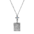 Symbols Of Faith Sapphire Crystal Cross & Holy Bible Pendant Locket Holy Family Necklace 28"