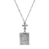 Symbols Of Faith Sapphire Crystal Cross & Holy Bible Pendant Locket Holy Family Necklace 28