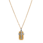 Gold & Silver Sliding Cross Pendant Necklace 18"