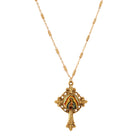 Golden Our Lady Of Guadalupe Decal Cross Pendant Necklace 18"