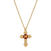 Red Enamel Initial Gold Cross Pendant Necklace 18