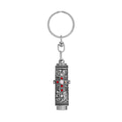 Silver & Siam Red Crystal Cross Flashlight Keychain
