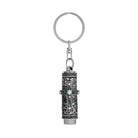Silver & Emerald Green Crystal Cross Flashlight Keychain
