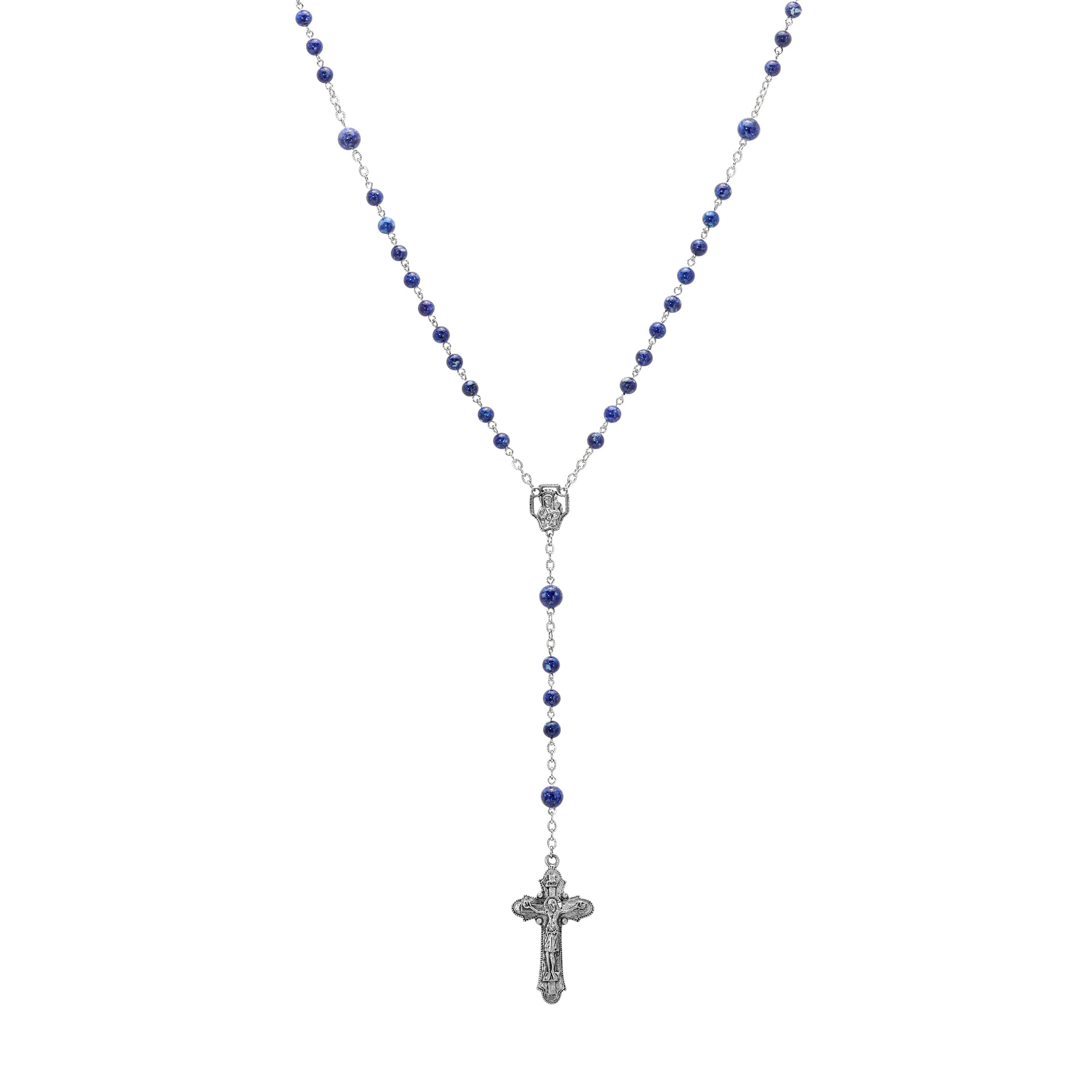 Symbols Of Faith Beaded Crucifix Rosary Necklace
