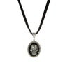 1928 Jewelry Suede Chain Gothic Skull Pendant Necklace 9.5