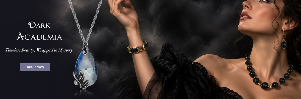 Dark Academia Jewelry. Timeless Beauty; Wrapped in Mystery. Shop Now. 