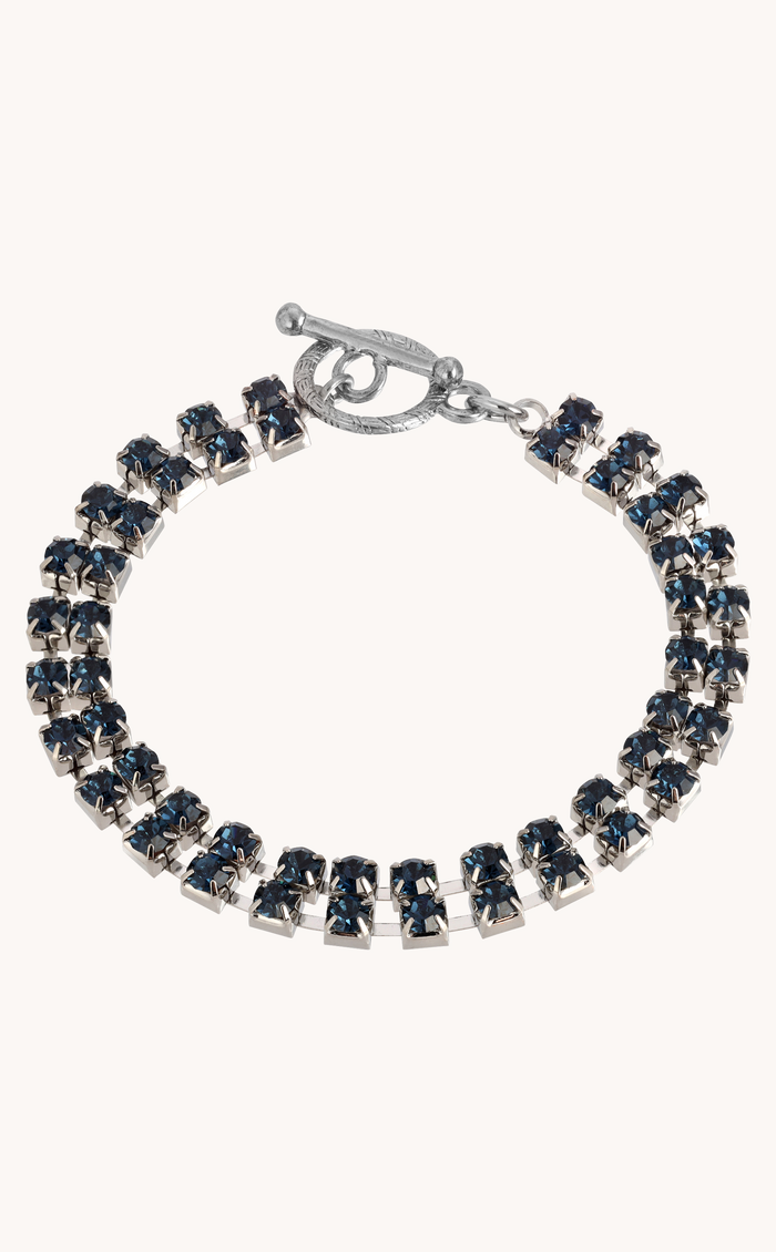 2-Row Crystal Rhinestone Bracelet